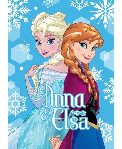Disney fleecedeken Frozen Anna en Elsa 100 x 140 cm blauw