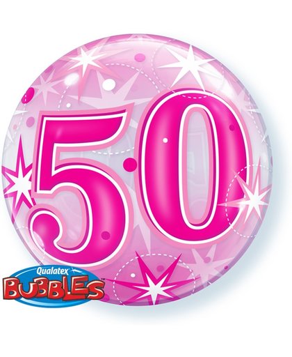 Folie ballon 50 jaar roze 56cm
