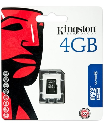 Kingston Technology 4GB microSDHC 4GB MicroSD flashgeheugen