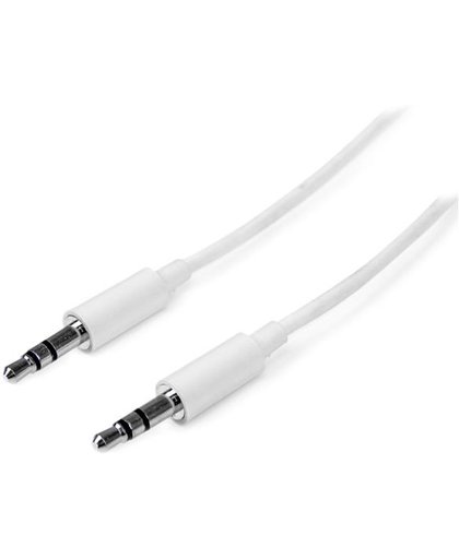 StarTech.com 2 m witte Slim 3,5 mm stereo/audiokabel M/M audio kabel