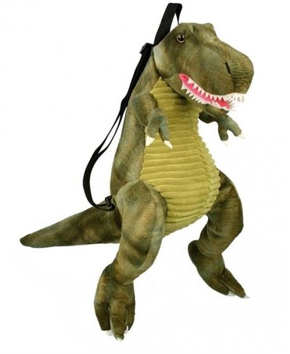 Grimini dino T rex plucherugzak en knuffel 40,5 liter groen