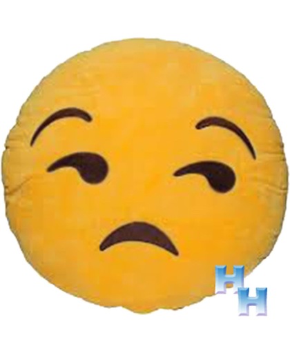 Emoji - Emoticon - Smiley - Knuffel- kussen- "verveeld"