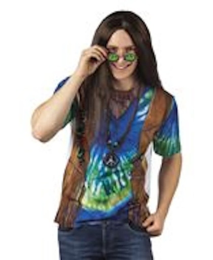 Carnaval 3D fotoprint t shirt Hippie Men in de maat XL