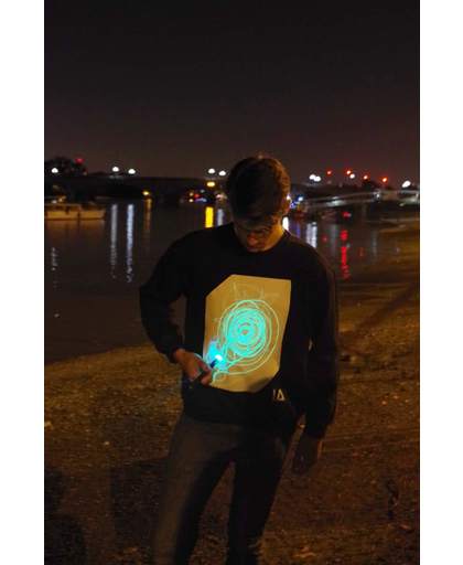 IA Interactief Glow Sweatshirt Super Groen - Zwart (S)