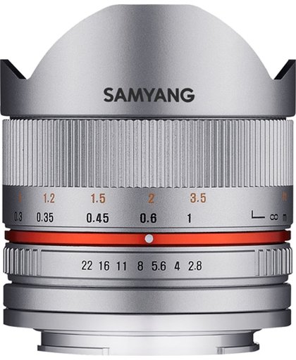Samyang 8mm F2.8 UMC Fisheye II - Prime lens - geschikt voor Canon Systeemcamera - Zilver