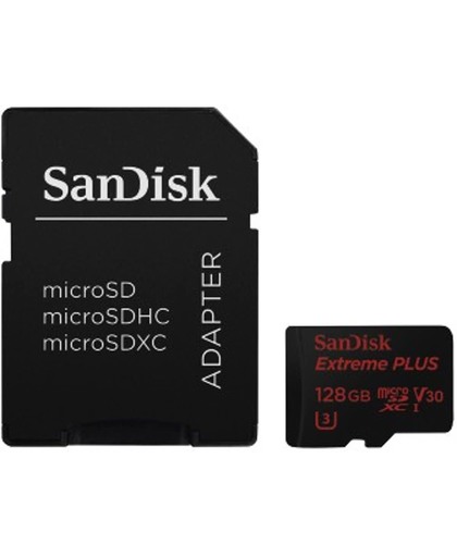 Sandisk Micro SDXC Extreme Plus - 128 GB - Met adapter