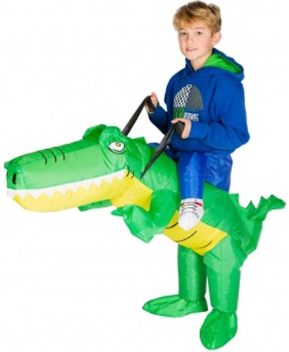 Opblaasbare krokodil kostuum voor kinderen