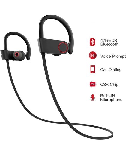 Draadloze Sport Headset | Wireless Koptelefoon | Bluetooth Sport Oortjes Waterproof | Waterafstotende Sport Oordopjes met Ingebouwde Microfoon Zwart