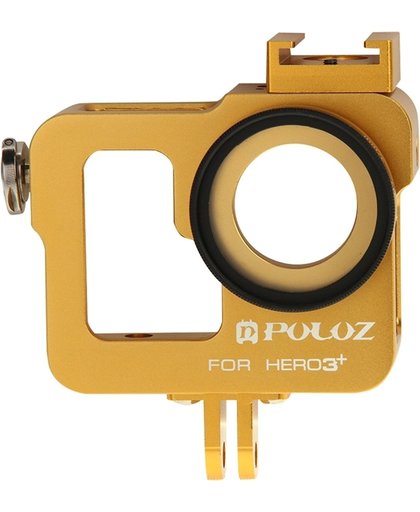 PULUZ Behuizing CNC Aluminium Kooi beschermings ontmoet 37mm UV-Filter Lens & Lens Cap voor GoPro HERO 3+ / 3 (Goud)