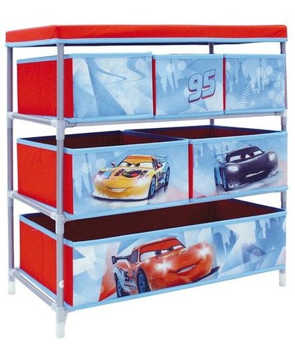 Disney Cars speelgoed opbergkast jongens rood 65 x 60 x 30 cm