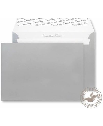 Envelop Zilver met stripsluiting, A6 / C6 / 114x162mm, 130-grams, metallic zilver, pak à 25 stuks